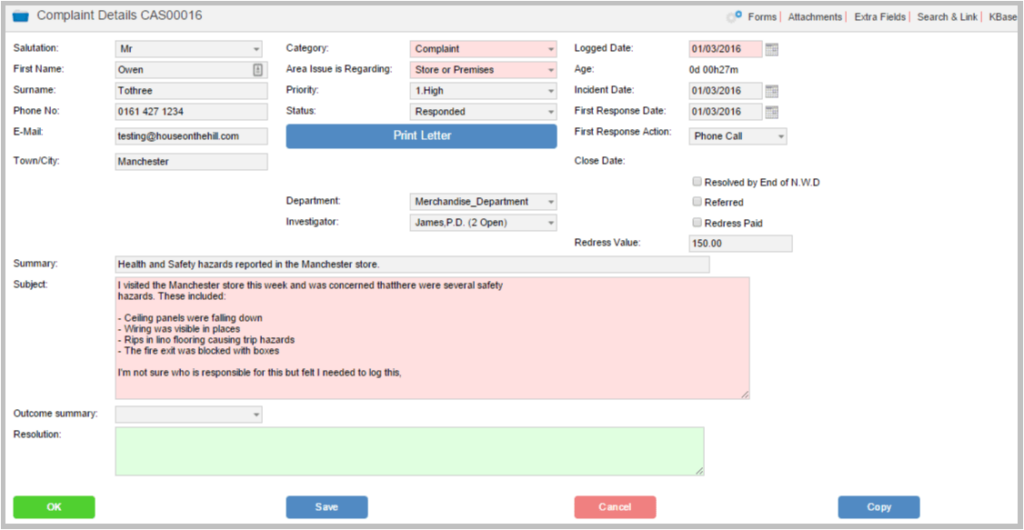 Complaints Management Software HouseontheHill Service desk Software