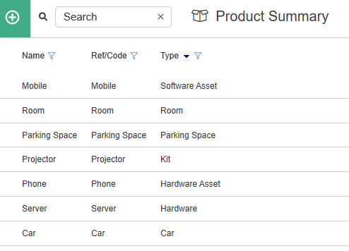 product summary page