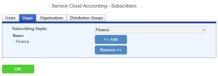subscribers department tab