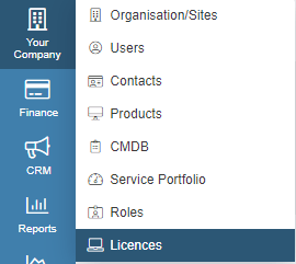 licence manager selection