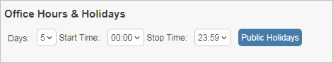 office hours and holidays