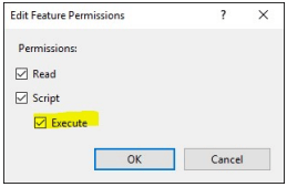 edit feature permissions execute
