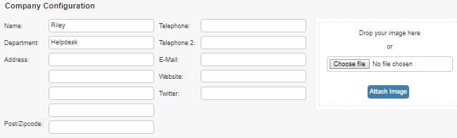 company configuration section