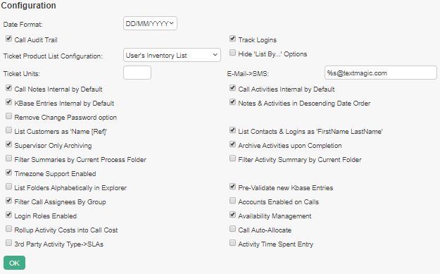 configuration section